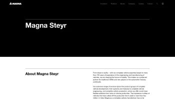 Website Screenshot: MAGNA STEYR AG & Co KG - Magna Steyr | Magna - Date: 2023-06-23 12:06:24
