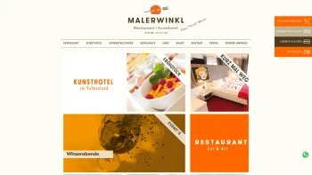 Website Screenshot: Malerwinkl Restaurant Kunsthotel Vinothek - Restaurant Kunsthotel Malerwinkl nahe der Riegersburg - Date: 2023-06-26 10:26:31