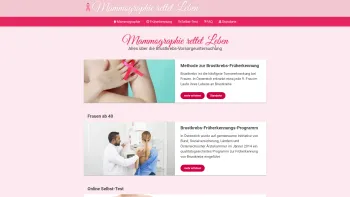 Website Screenshot: Mammographie Wien - Mammographie rettet Leben - Alles über die Brustkrebs-Vorsorgeuntersuchung - Date: 2023-06-23 12:06:29