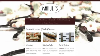 Website Screenshot: MANULI\'S Catering - Manuli's kreiert (Fisch-)Genuss - manulis-caterings Webseite! - Date: 2023-06-26 10:26:33