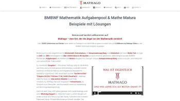 Website Screenshot: Mathematik Lernplattform Mathago - Mathe Matura & BMBWF Mathematik Beispiele mit Lösungen - Date: 2023-06-26 10:26:33