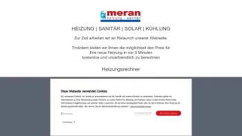 Website Screenshot: Meran ges.m.b.h - Meran ges.m.b.H. - Heizung | SanitÄr | SOLAR | KÜHLUNG - Date: 2023-06-15 16:02:34