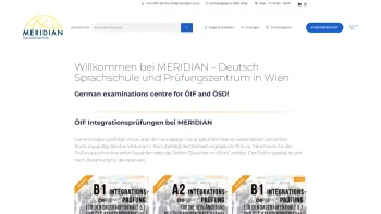 Website Screenshot: Meridian OG - ÖIF Prüfungen bei MERIDIAN - Integrationsprüfungen in Wien - Date: 2023-06-23 12:07:01