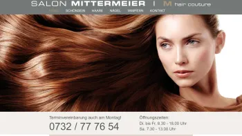 Website Screenshot: Salon Gabriele Mittermeier Hair Couture Linz Oberösterreich-Hairdreams Haarverlängerung Haarverdichtung Nagelstudio Perücken Frise - Startseite - Salon Mittermeier - Date: 2023-06-23 12:07:11