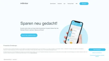 Website Screenshot: Monkee GmbH - Monkee - Sparen neu gedacht! Spar- und Cashback App in Einem ? - Date: 2023-06-26 10:26:35