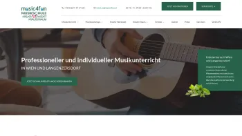 Website Screenshot: music4fun Gitarrenforum Wien Musikschule - Musikschule music4fun | Musikunterricht in Wien & Langenzersdorf - Date: 2023-06-14 10:44:01