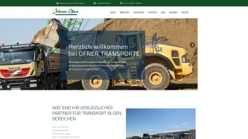 Website Screenshot: Johann Ofner Transport GesmbH - OFNER TRANSPORT GmbH – Transportlogistik in Wundschuh - Date: 2023-06-23 12:08:20