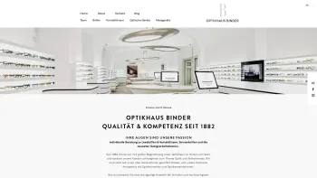Website Screenshot: OPTIKHAUS BINDER - Optiker, Brillen, Kontaktlinsen - Optikhaus Binder in Wien - Date: 2023-06-14 10:44:15