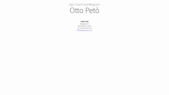 Website Screenshot: Otto Petö Magic Petö Ilona Petöne-Szentes Atelier Petö, - ottopetoe.com | Dipl. Coach and Magician Otto Petö - Date: 2023-06-23 12:08:29