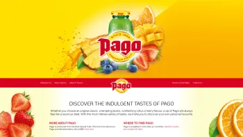Website Screenshot: PAGO fruit juice fruit drink recipes Pago Tea healthy drink Pago Promise - Pago International - Date: 2023-06-23 12:08:34