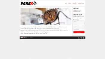Website Screenshot: PAREX - Schädlingsbekämpfung, Taubenabwehr und Hygienetechnik - Parex | Schädlingsbekämpfung - Taubenabwehr - Date: 2023-06-23 12:08:37