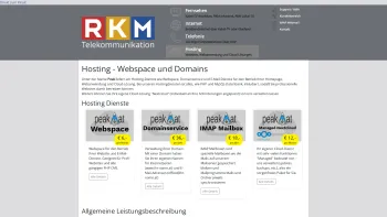 Website Screenshot: Internet Service Provider Peak - Hosting - Webspace und Domains | RKM - Regional Kabel-TV Mölltal - Date: 2023-06-23 12:08:43