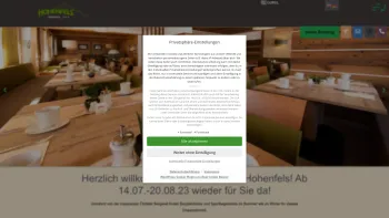 Website Screenshot: Frühstückspension Pension Hohenfels Obergurgl - Willkommen in der - Pension Hohenfels in Obergurgl - Date: 2023-06-23 12:08:49