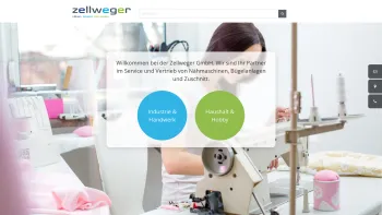 Website Screenshot: Zellweger GmbH - zellweger GmbH - nähen bügeln schneiden - Date: 2023-06-15 16:02:34