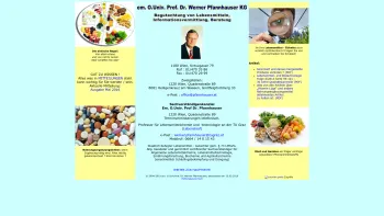 Website Screenshot: ANALYTICUM Labor für Lebensmitteluntersuchung O.Univ.Prof.Dr. Werner Pfannhauser G.m.b.H - Sachverständigenkanzlei Em. O.Univ. Prof Dr. Pfannhauser KEG - Date: 2023-06-15 16:02:34