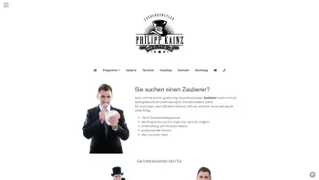 Website Screenshot: Zauberer Philipp Kainz - Philipp Kainz, Ihr Zauberer, Magier und Zauberkünstler aus Wien - Date: 2023-06-26 10:18:46