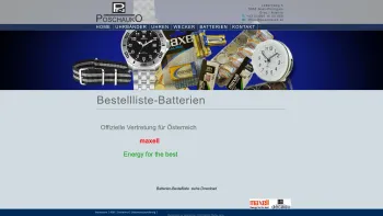 Website Screenshot: POSCHAUKO-GROSSHANDEL (Uhren-Batterien-Wecker-Bänder) - Date: 2023-06-26 10:19:05