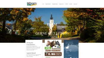 Website Screenshot: Gemeindeamt Marktgemeinde Pram - Start | Meinewebsite - Date: 2023-06-26 10:19:12