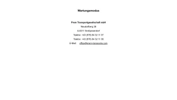 Website Screenshot: Prem Transport GesmbH - Wartungsmodus - Date: 2023-06-26 10:19:12