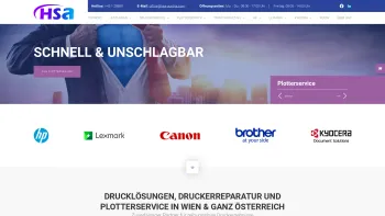Website Screenshot: HSA EDV-Geräte Handels u. Serviceagentur - Drucker, Plotter und Kopierer in Wien | Service und Wartung - Date: 2023-06-26 10:19:15