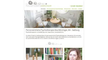 Website Screenshot: Personzentrierte Psychotherapie Alva Mörzinger, BA - Personzentrierte Psychotherapie Salzburg: Psychotherapeutin Mörzinger - Date: 2023-06-26 10:26:38
