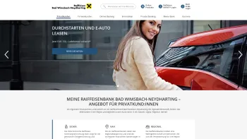 Website Screenshot: Raiffeisenbank Bad Wimsbach Neydharting registrierte Genossenschaft mit beschränkter Redirect Raiffeisen.at - Raiffeisenbank Bad Wimsbach-Neydharting | Privatkunden - Date: 2023-06-14 16:38:34