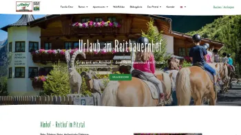 Website Screenshot: Appartpension Almhof Pitztal - Almhof - Reithof im Pitztal - Urlaub am Bauernhof in Tirol - Date: 2023-06-26 10:19:58
