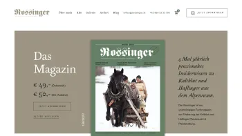 Website Screenshot: ROSSINGERinternational Magazzur Förderung der Kaltblutpferdezucht - Der Rossinger - Fachmagazin, Fotografie & Zuchtberatung - Date: 2023-06-26 10:20:20