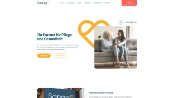 Website Screenshot: Sanag GmbH. Geriatrie und Krankenhausbedarf - Sanag – Alles für Pflege und Gesundheit - Date: 2023-06-15 16:02:34