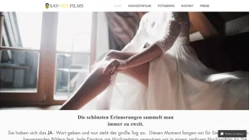 Website Screenshot: Say Yes Films - Hochzeitfilme aus Österreich | SAY-YES-FILMS - Date: 2023-06-15 16:02:34