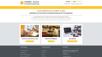Website Screenshot: Schimpl Technik Produktentwicklung&#9474; Prototypenbau&#9474; 3D Druck - SCHIMPL TECHNIK - Von der IDEE zum PROTOTYP - Date: 2023-06-26 10:26:43