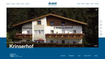 Website Screenshot: Gasthof-Pension Olympiaregion Seefeld - Krinserhof - Hotel in Seefeld - Date: 2023-06-26 10:21:17