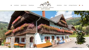 Website Screenshot: Gasthof Bauer*** - Sepp-Bauer Apartments, Ferienhaus & Frühstückspension - Göriach / Lungau - Date: 2023-06-26 10:21:23