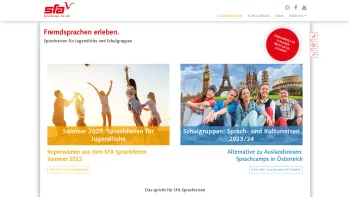 Website Screenshot: SFA Sprachreisen Salzburg - SFA Sprachreisen: Sprachferien für Jugendliche & Schulklassen - Date: 2023-06-26 10:26:43