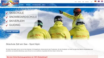 Website Screenshot: SKI und SNOWBOARDSCHULE Sport AlpZell am See - Skischule Zell am See SPORT ALPIN - Ski-Urlaub kompetent und persönlich in Zell am See - Date: 2023-06-26 10:22:00