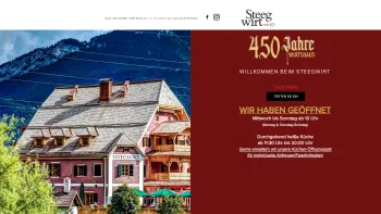 Website Screenshot: Gasthaus Steegwirt - Salzkammergut | Welterbe-Wirtshaus Steegwirt | Oberösterreich - Date: 2023-06-26 10:22:15
