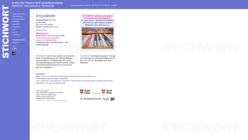 Website Screenshot: Verein Frauenforschung u weiblicher STICHWORT Archiv der Frauen  Lesbenbewegung - STICHWORT - Archiv der Frauen- & Lesbenbewegung - Date: 2023-06-14 10:45:28