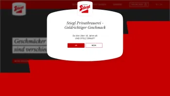 Website Screenshot: Stieglbrauerei zu Salzburg GmbH - Age Verification - Goldrichtiger Geschmack! - Stiegl - Date: 2023-06-14 10:45:28