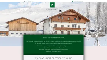Website Screenshot: Stöcklerhof Zell am Ziller - Home - Stöcklerhof.at - Ferienwohung | Zell - Zillertal - Tirol - Date: 2023-06-26 10:22:30