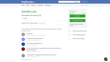 Website Screenshot: SWOBB Vertriebs GmbH - Swobb.com is for sale | HugeDomains - Date: 2023-06-14 10:45:37