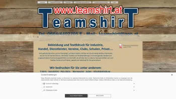 Website Screenshot: Teamshirt - www.teamshirt.at - Startseite - Date: 2023-06-26 10:23:02