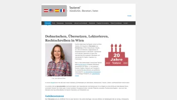 Website Screenshot: Texterei - Dolmetschen und Übersetzen in Wien, Englisch, Spanisch, Französisch Professionelle Dolmetschung und Übersetzung von Dagmar Jenner - Date: 2023-06-26 10:23:07