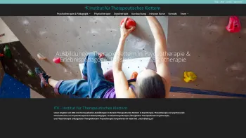 Website Screenshot: Institut für Therapeutisches Klettern - Therapeutisches Klettern | Ausbildungen im Bereich Therapieklettern - Date: 2023-06-26 10:23:13