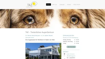 Website Screenshot: Tieraugen - Willkommen - TAZ - Tierärztliches AugenZentrum Wien - Date: 2023-06-26 10:23:16