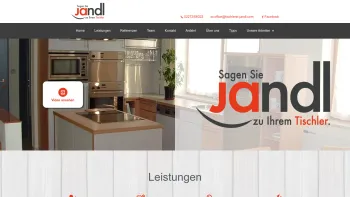 Website Screenshot: JANDL Tischlerei GmbH & Co KG - Jandl, Ihr Tischler in Tulln: Tüftler, Problemlöser, Glücklichmacher - Date: 2023-06-26 10:23:22