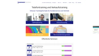 Website Screenshot: TRANiNGER TRAINING 
Drexler + Traninger GmbH - TRANINGER TRAINING - Telefontraining und Verkaufstraining - Date: 2023-06-26 10:23:36