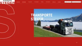 Website Screenshot: Transporte Steger - Transporte Steger | Kranarbeit bis hin zur komplexen Transportaufgabe - Date: 2023-06-26 10:23:35