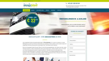 Website Screenshot: Umzugstalent.at Umzug Wien, Entrümpelung, Räumung - Umzugstalent – Umzugsfirma Wien, Auslandsumzug - Date: 2023-06-26 10:23:54
