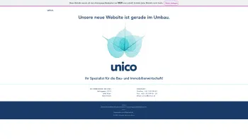 Website Screenshot: Unico Unternehmensberatung und Consulting für Bau und Immobilien - HOME | Unico - Date: 2023-06-26 10:23:54