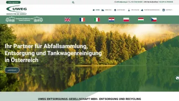 Website Screenshot: UWEG Umweltschutz & Wertstoffrecycling GmbH & Co KG - Ihr Entsorgungsunternehmen für Österreich - UWEG - Date: 2023-06-26 10:24:00